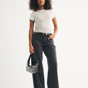 Abercrombie & Fitch Black Baggy Low Rise Jean